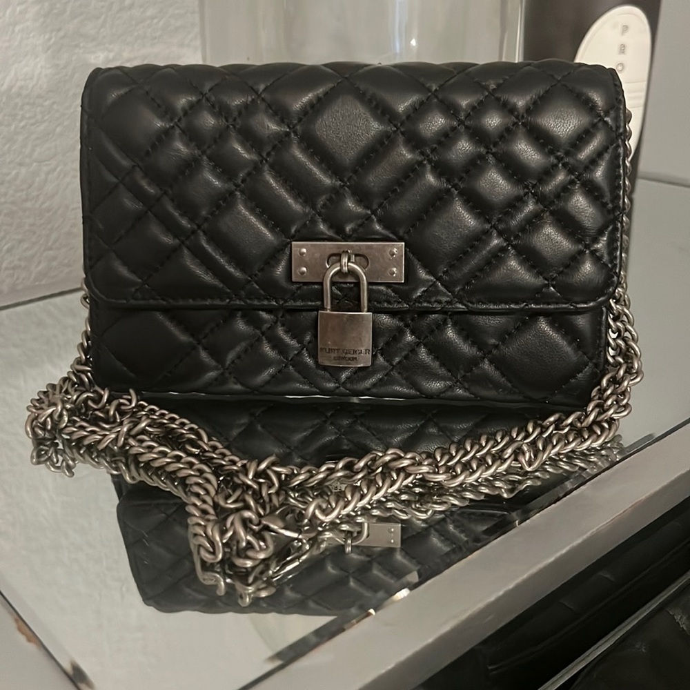 Black Kurt Geiger London chain wallet